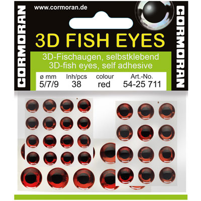 Sztuczne rybie oczy 3D Cormoran - czerwone