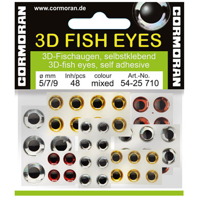 Sztuczne rybie oczy 3D Cormoran - rne kolory