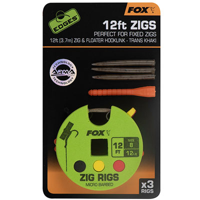 Przypony Fox Edges Zig Ready Rigs 12 ft. [3 szt.]